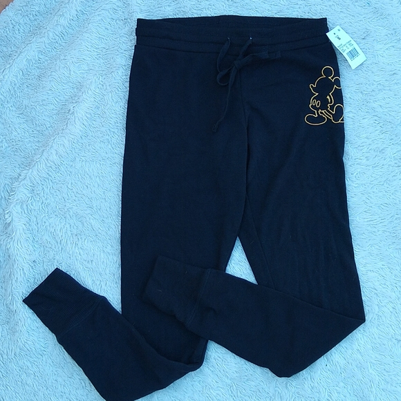 Juniors Disney Mickey Mouse jogger style black Leggings - S fit like XS, NWT! - Picture 1 of 7